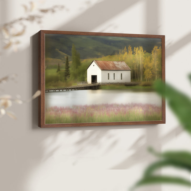 Paysage, série XLI, reproduction encadrée, Noyer, H 22 po x l 28 po