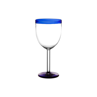 Tarifa Wine Glass Blue 10 Fl Oz Borosilicate Glass