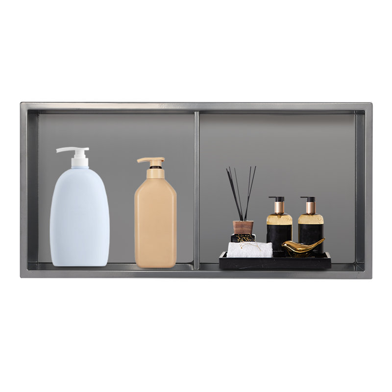 Niche de douche encastrée imperméable simple 12 po x 24 po Olivan, Argent