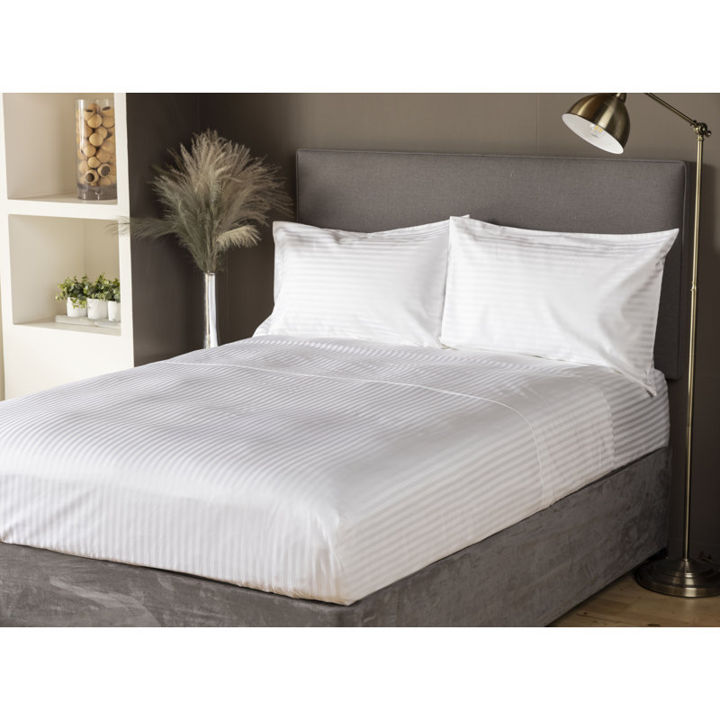 Belledorm Plain Dye 540 TC Egyptian-Quality Cotton Sateen Flat Sheet, Double (4'6), White