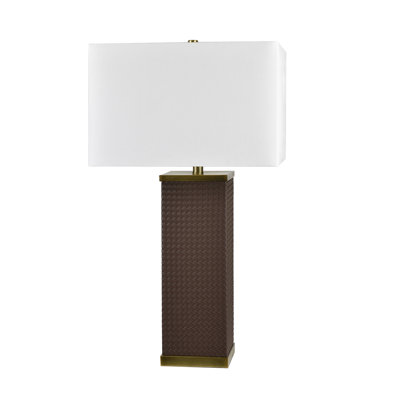 Lampe de table en métal 31 "avec abat-jour blanc