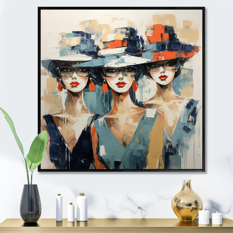 Collection Jamiqua Fashion Hats I - Imprimé, H 24 po x l 24 po x P 1 po, Cadre flottant noir