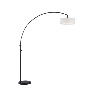 Amati Double Shade 82"" Led Swing Arm Floor Lamp -  Wade LoganÂ®, 1672E486413841169DA3D45C439DCBBA