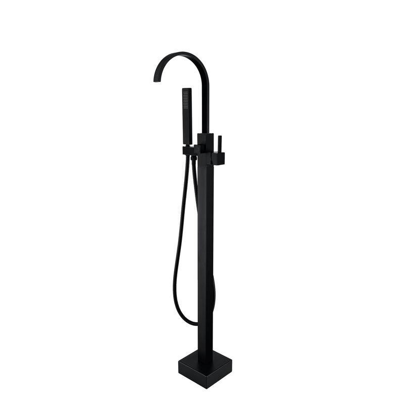 Freestanding Bathtub Faucet With Hand Shower, Construction Metal Elegant Design