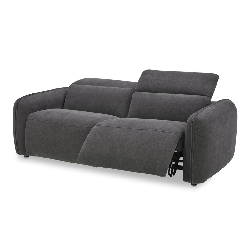 Canapé inclinable capitonné de 86 po Pompeo, Boucle gris anthracite Elite