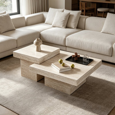 Ensemble de tables basses carrées avec plateau Living Room