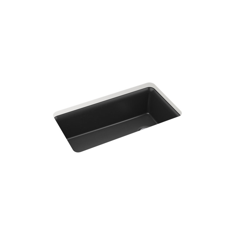 Gunnison 33.5'' L Single Basin Kitchen Sink, Black
