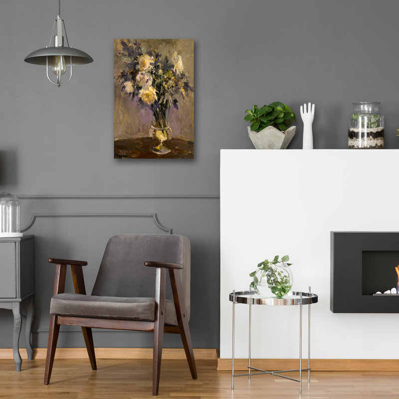 Art mural en verre Epic Art «Evening Vase» par Allayn Stevens, 16 po x 24 po, H 24 po x l 16 po
