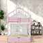 Lit double avec tiroirs de rangement, style maison en bois MDF, chambre rose moderne-42620668