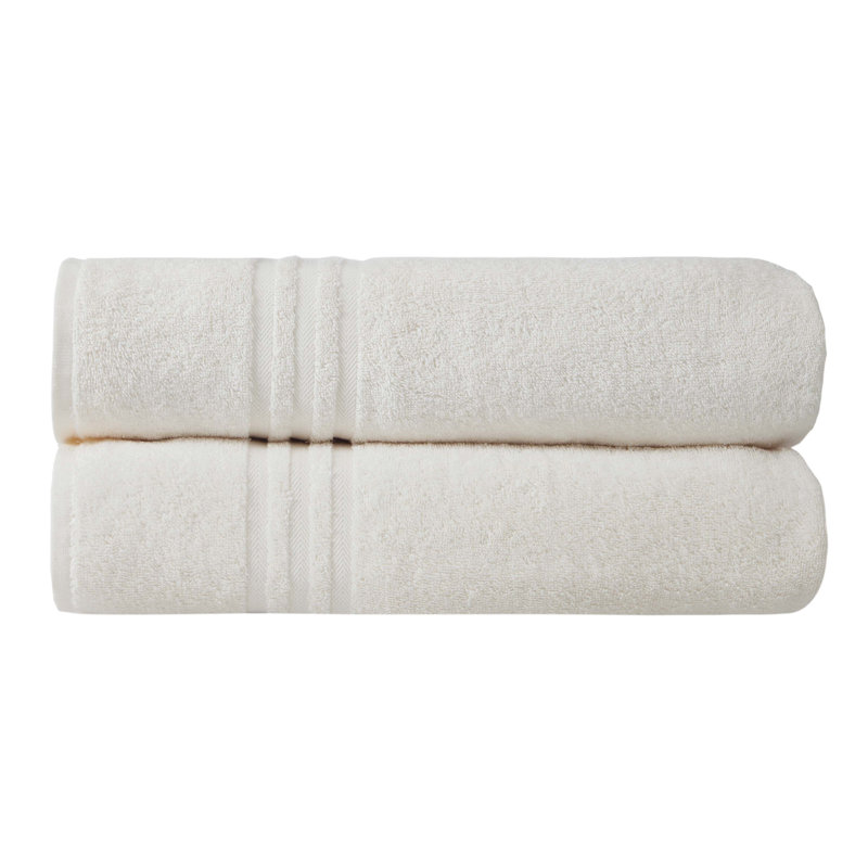 Caughfield 2 Piece Turkish Cotton Bath Sheet Towel Set, Cream