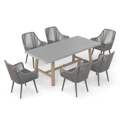 Rectangular Outdoor Dining Set With Cushions