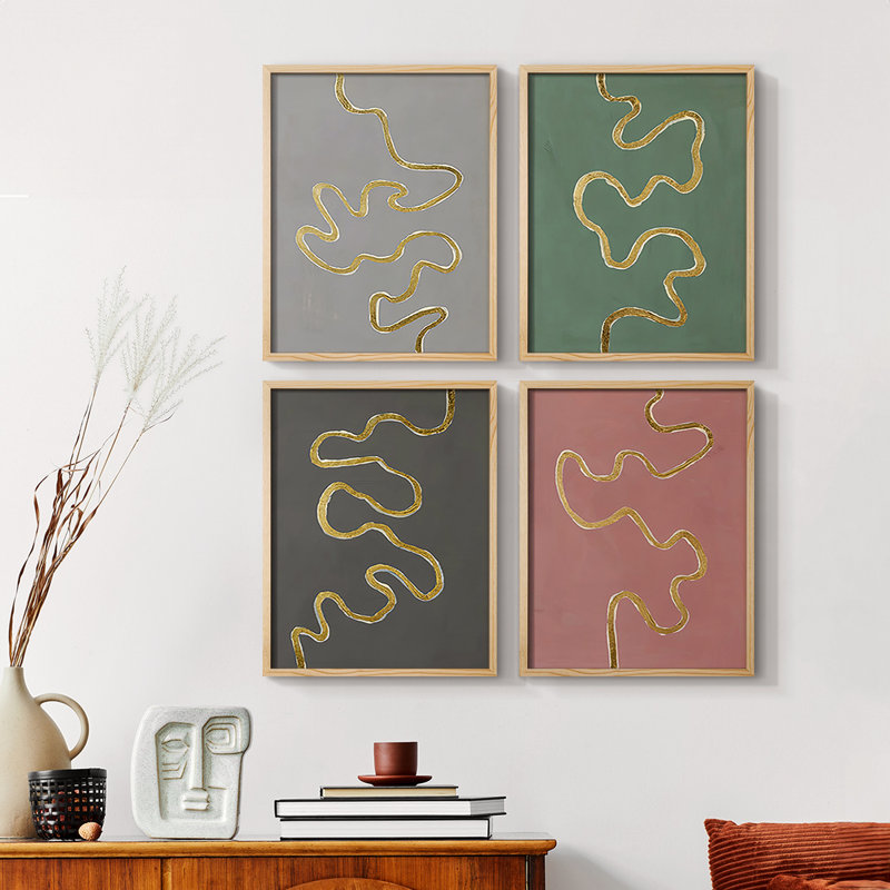 Oxbow IV, reproduction encadrée - ensemble de 4, Noir, H 14 po x l 44 po