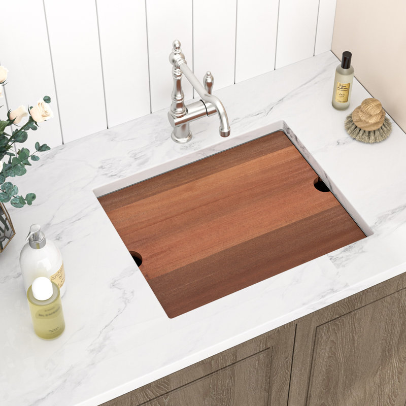 Drop In Utility Sink 16 Gauge Laundry Sink with Bottom Grid, 13" H x 23" W x 19"D, Brushed Nickel