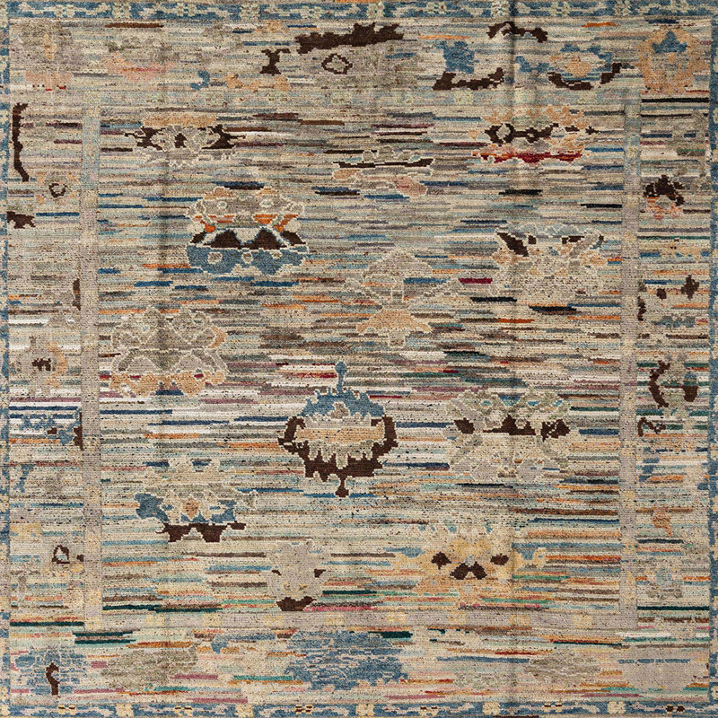 Tapis abstrait moderne 4601, Carré 8 pi