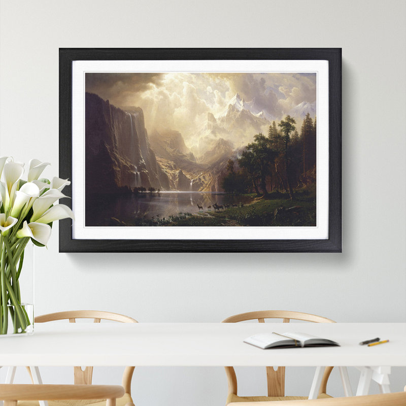 Among the Sierra Nevada by Albert Bierstadt - Picture Frame Graphic Art, 48cm H x 65cm W x 2cm D, Black Framed