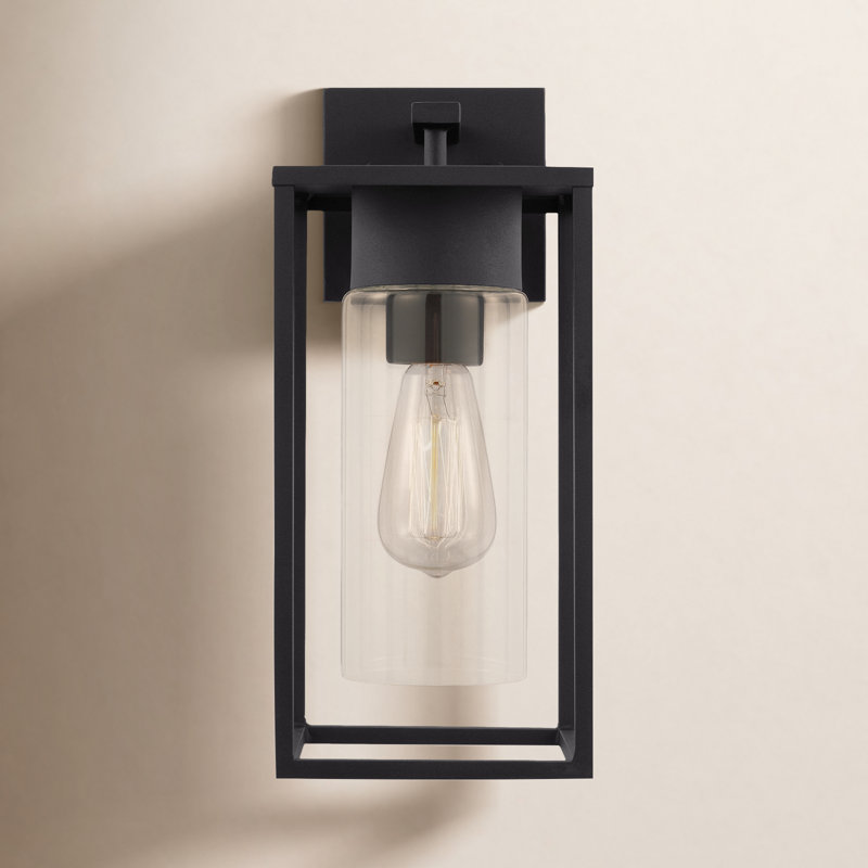 Kota Wall Light, Black, 14.63" H x 6.38" W x 6.38" D