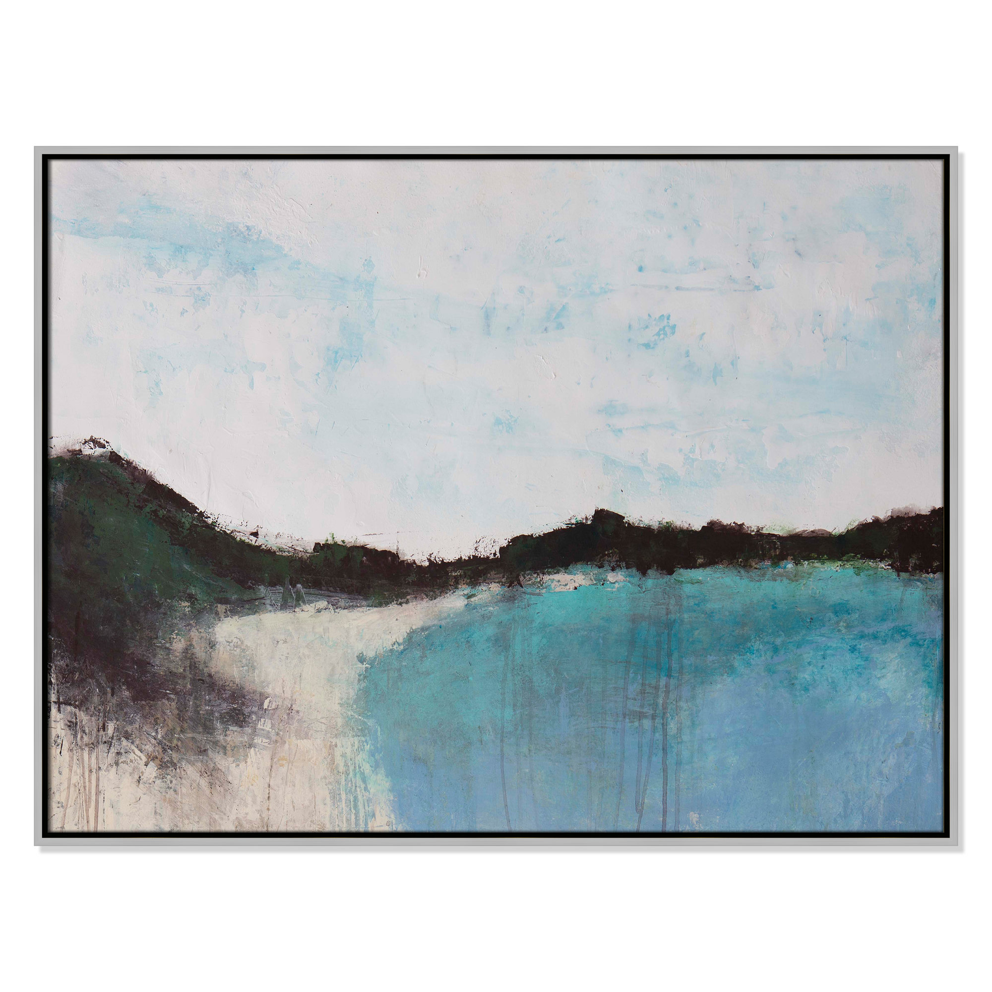 Mountainside Lakeview III by Filippo Ioco, Silver Framed, 31.5'' H x 41.5'' W x 2'' D