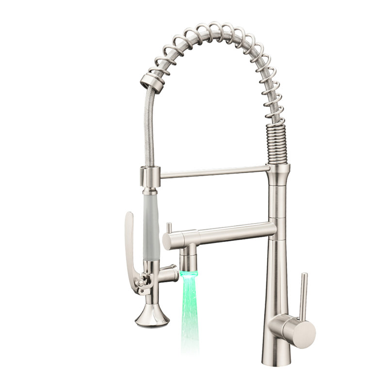 Heavy Duty Commercial Sink Faucet - Kitchen Pre-Rinse Single Handle Black Matte Style Filter, Matte Black