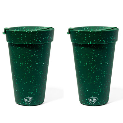 Silipint: Verre à café 16 oz en silicone: paquet de 2 tasses mouchetées