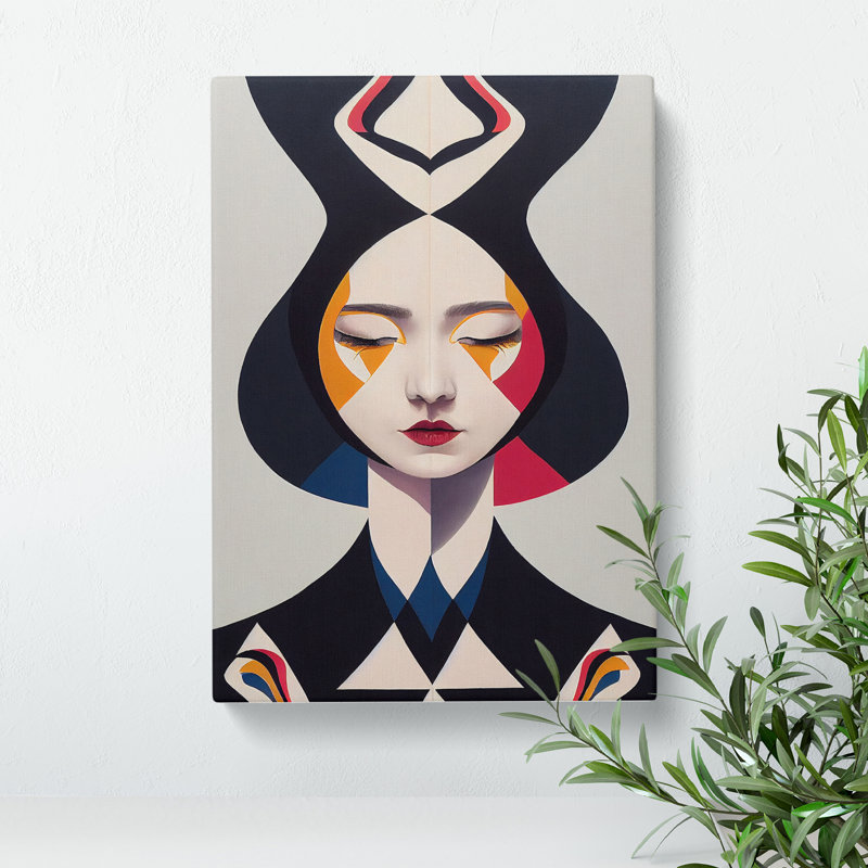 Abstract Coloured Woman No.1 - Wrapped Canvas, 60cm H x 40cm W x 3cm D