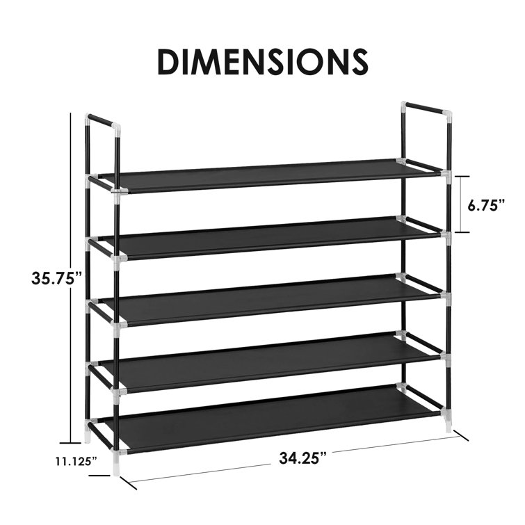 Red Cloud 5-Tier Stackable Shoe Rack, 15-Pairs Sturdy Shoe Shelf Storage