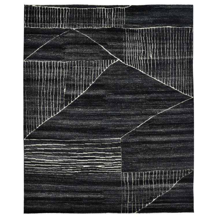 Magret Moraccan Charcoal Hand-Knotted Area Rug