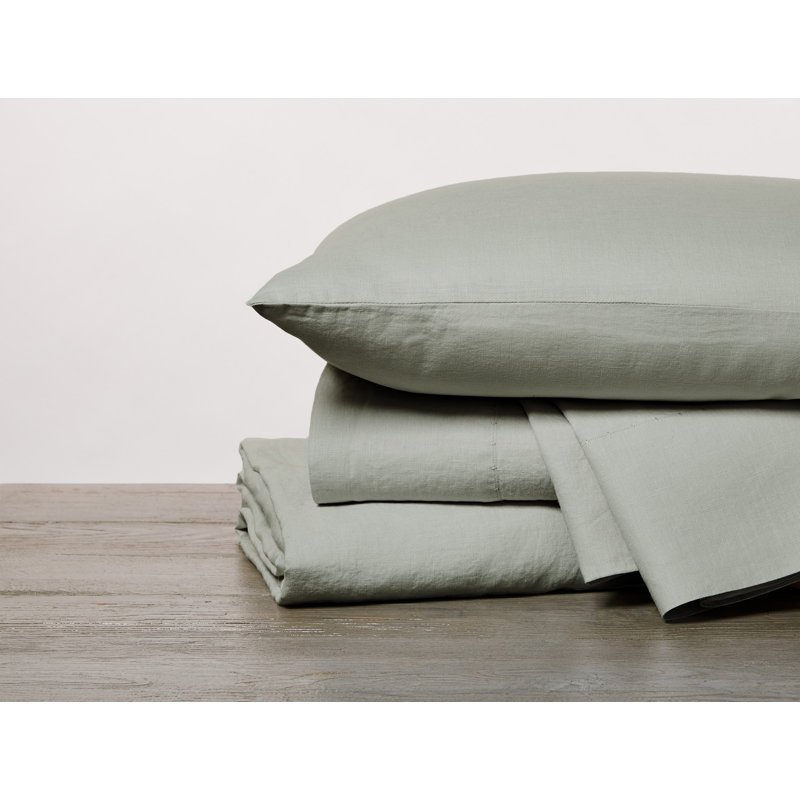 Harbor Blue Organic Cotton Percale Full Sheet Set