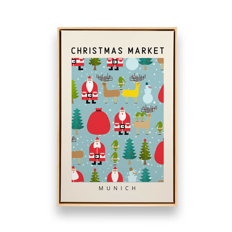 «Munich Christmas Market», reproduction sur toile, Cadre flottant brun, H 12,75 po x l 8,75 po