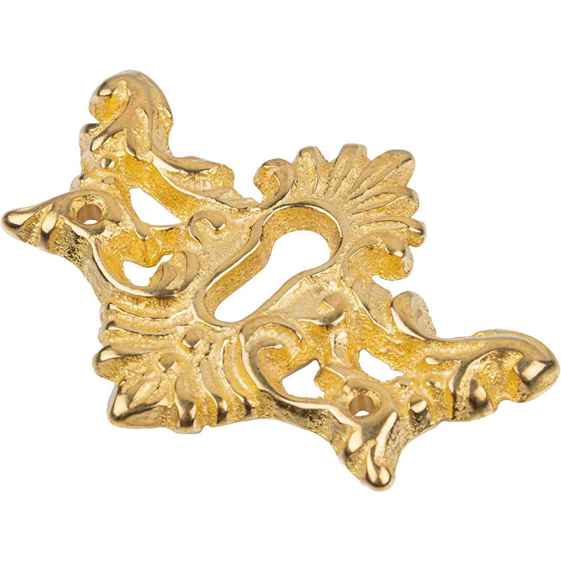 Couvercle de trou de serrure décoratif en laiton coulé victorien