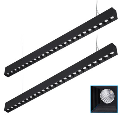 LED 4" Linear Pendant Light Dimmable Ceiling Suspended Light Fixture Cool White