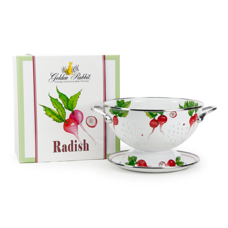 Golden Rabbit Enamelware Radish Colander Set
