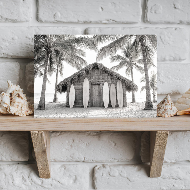 Art mural contemporain plage Hutbw, H 18 po x l 12 po