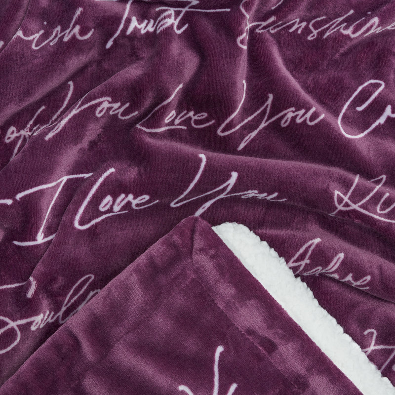 I Love You Together Forever Anniversary Gift Throw, Aubergine