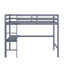 Lit mezzanine simple en bois d'hévéa avec barrière de sécurité, bureau intégré et échelle-190897271
