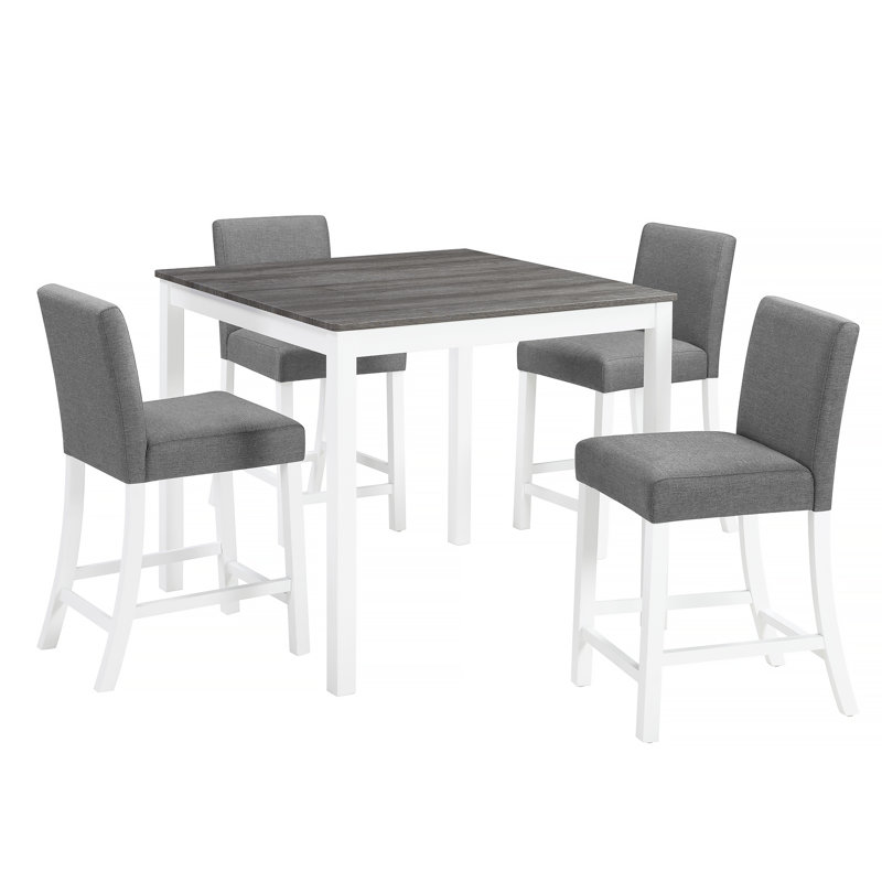 Ensemble de table à hauteur de comptoir 5 pièces, table à hauteur de comptoir avec chaise pour cuisine, salle à manger