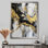 River Happiness Abstract Gold Black White I - Art abstrait, reproduction d'art sur toile