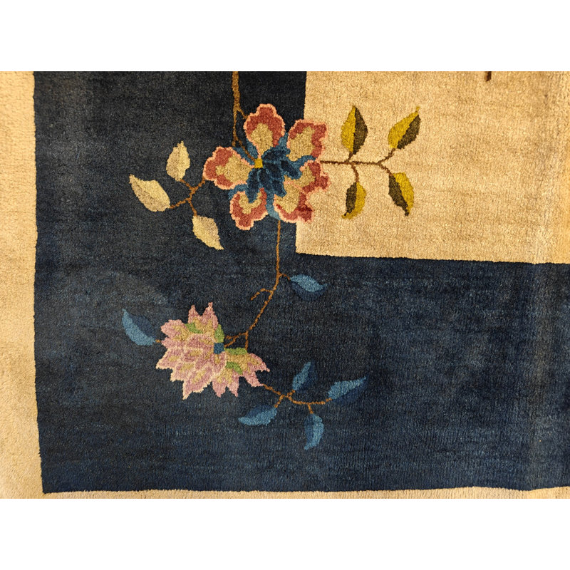 Large Size Minimalist Open Field Design Antique Chinese Art Deco Carpet