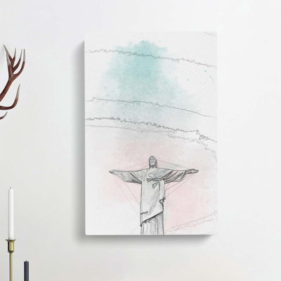 Corcovado in Rio De Janeiro Brazil Abstract Art - Wrapped Canvas
