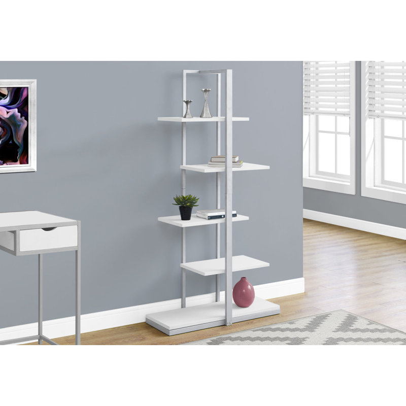 Stylish And Functional 5 Tier Bookshelf For Office And Bedroom, White