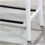 Tabouret 30 ", finition blanche, siège en cuir noir-1093613316-1093613370