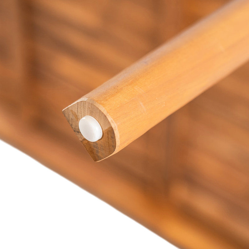 Table de salle à manger en bois pour l'extérieur - Finition grain naturel, 72,09 po de profondeur, 36,37 po de largeur, 30,58 po de hauteur, 52,51 lb de poids, surface facile à assembler pour la finition des repas Grace, profondeur, largeur