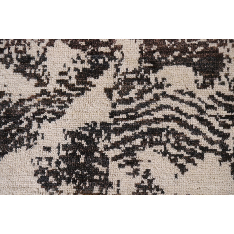 Tapis abstrait à teinture végétale fait à la main 9 x 12