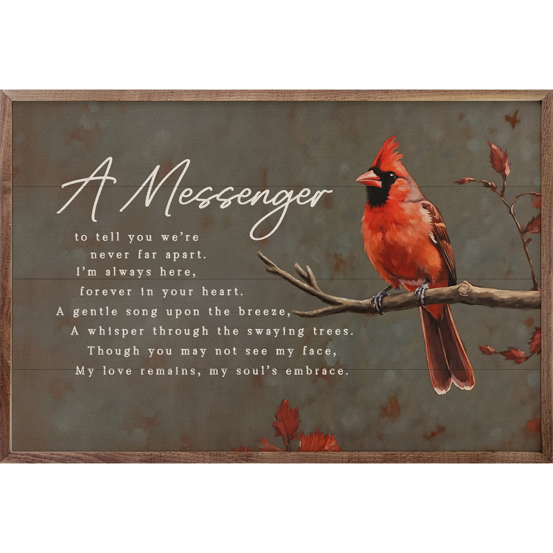 Un cardinal messager, H 24 po x l 36 po