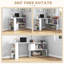 HOMCOM L Shaped Desk with Bookshelf-1263105934