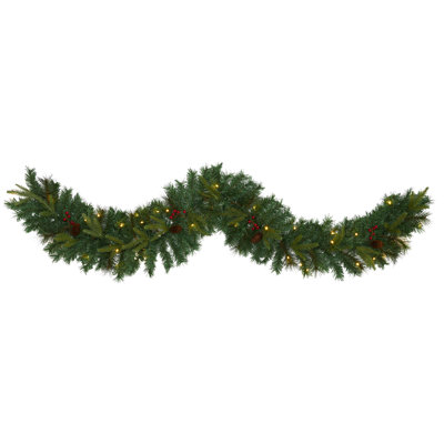 7'' in. Lighted Faux Garland