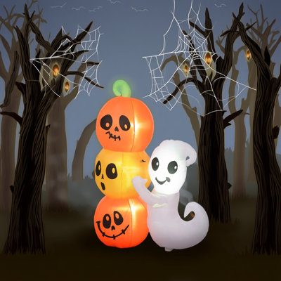 5 ft inflatable Halloween decorative Ghost pumpkin with led lights waterproof