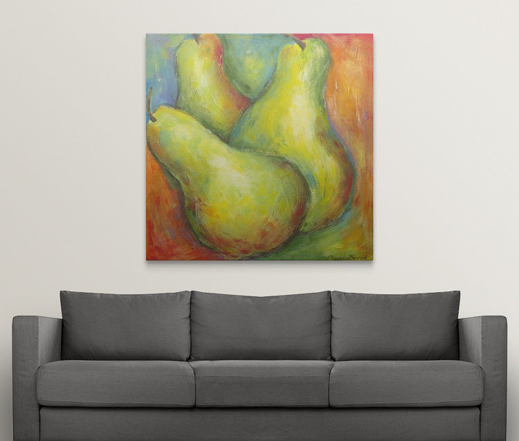 «Abstract Fruits I» par Chariklia Zarris, reproduction d'art, H 35 po x l 35 po x P 1,5 po, Toile