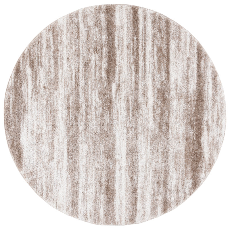 Nakos Penelope Shag Performance Abstract Rug, Round 6'7"