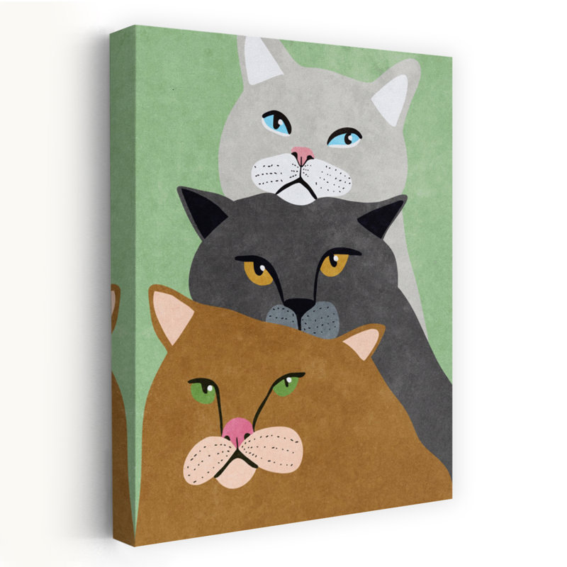 Art contemporain, art moderne de chat, H 36 po x l 24 po
