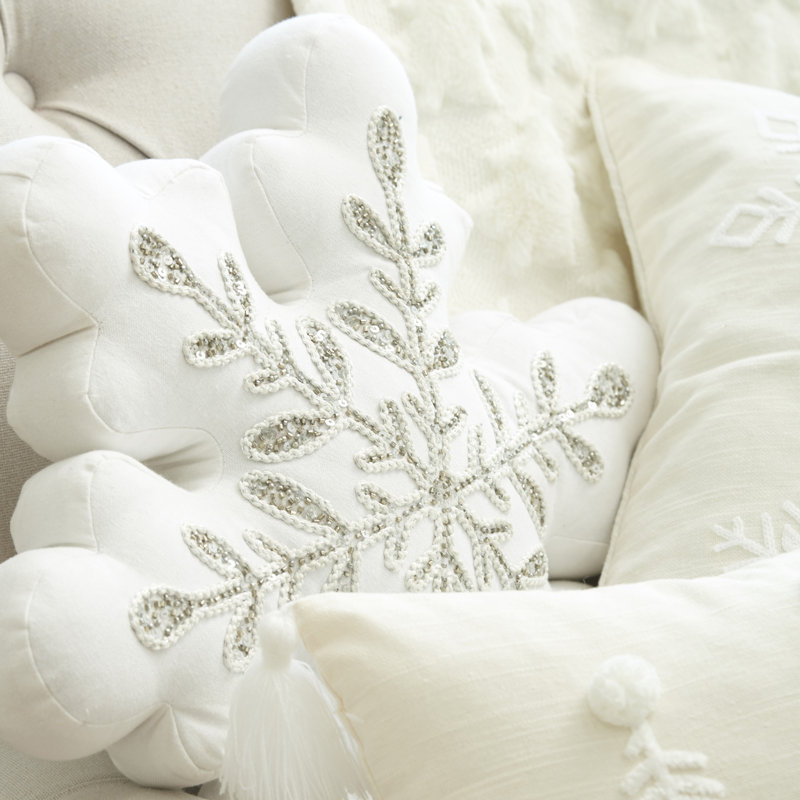 18" x 16" Sparkle Snowflake Throw Pillow
